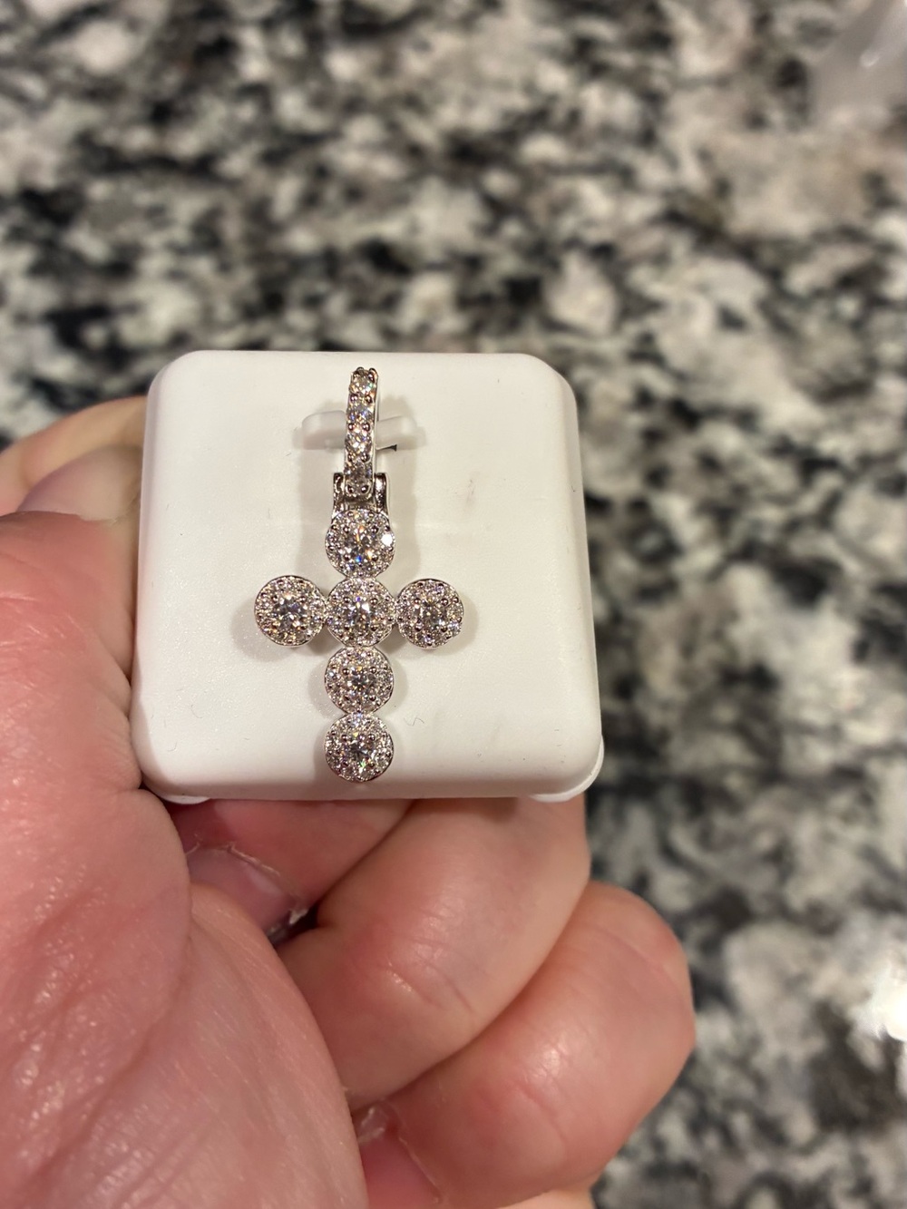 925 Silver Moissanite 1.5 CT Cross Pendant